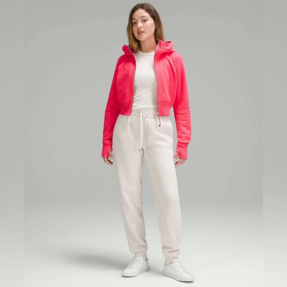 Lululemon Scuba Full-Zip Cropped Hoodie in Lip Gloss Size 6